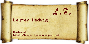 Leyrer Hedvig névjegykártya